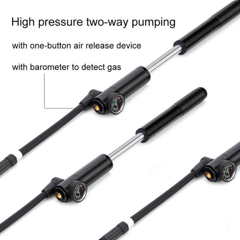 Tragbare Hochdruck-Fahrradluftpumpe mit 500 psi und Manometer für Gabel und Hinterradaufhängung, Stoßdämpfer, Mountainbike-Pumpe_voghion.com