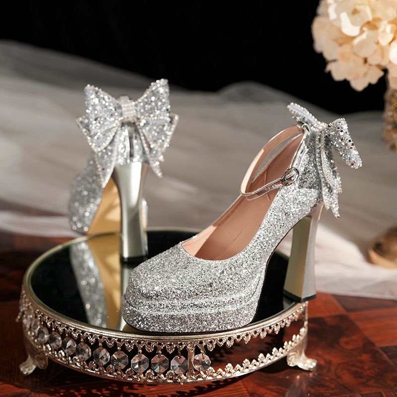 Y9595-2-012 Scarpe da sposa Mary Jane Lolita con tacco grosso glitterato e plateau impermeabile_voghion.com