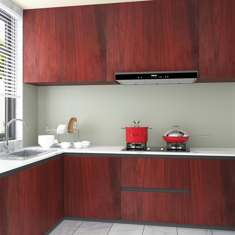 Neu Rot Schlafzimmer Wohnzimmer Abnehmbare Wasserdicht Self-Adhesive Renovierung Möbel Holzmaserung_voghion.com