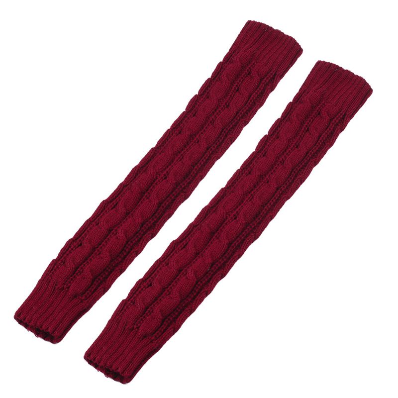 Woolen Long Fingerless Gloves Knitting Fried Dough Twists Figure 8 Open Finger For Women Autumn And Winter Acrylic Wool_voghion.com