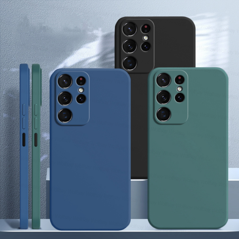 Für Samsung Galaxy S22 Ultra Hülle Galaxy S20 S21 S22 Plus Ultra FE Cover Stoßfestes Flüssigsilikon_voghion.com