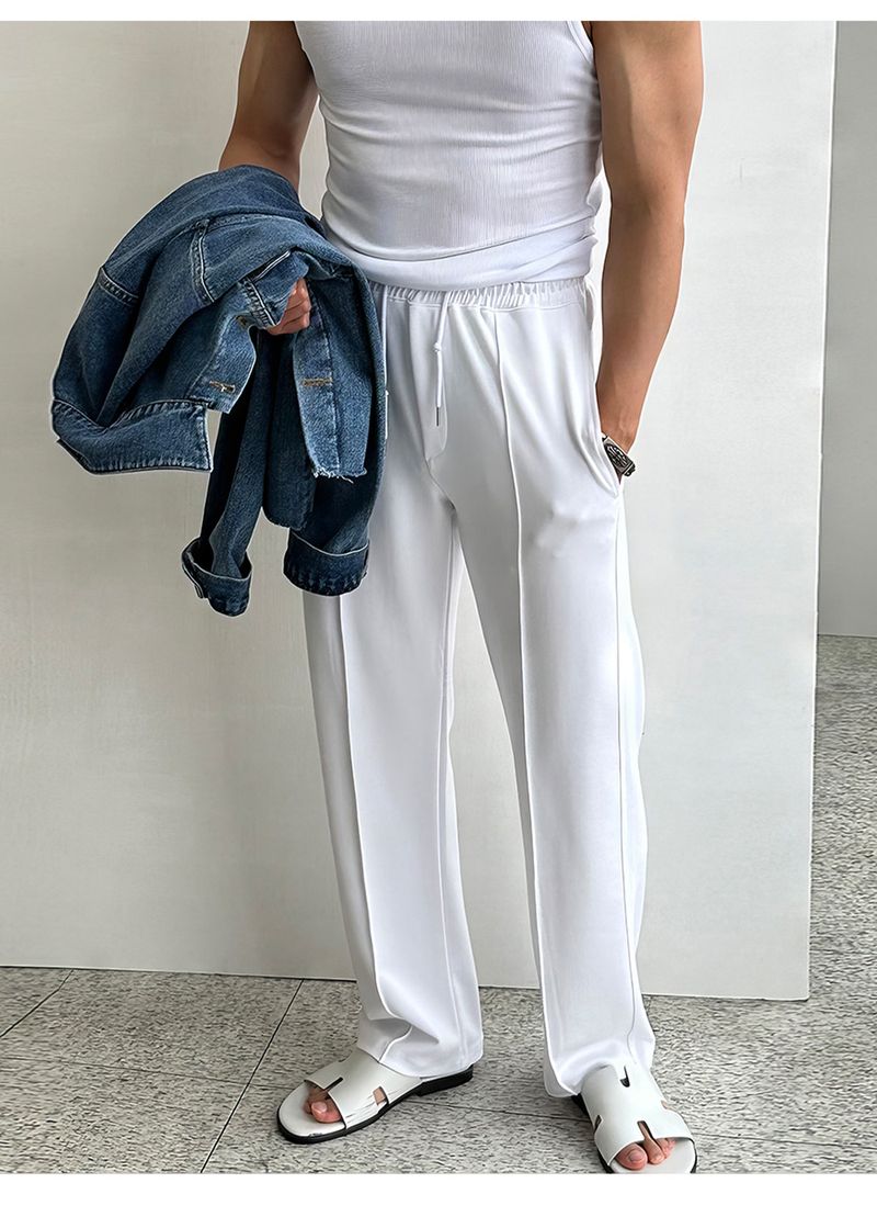 Herrenbekleidung Trainingssporthose Muskelmänner Lose Gerade Hose Helles Liniendesign Lässige Jogginghose Trend_voghion.com