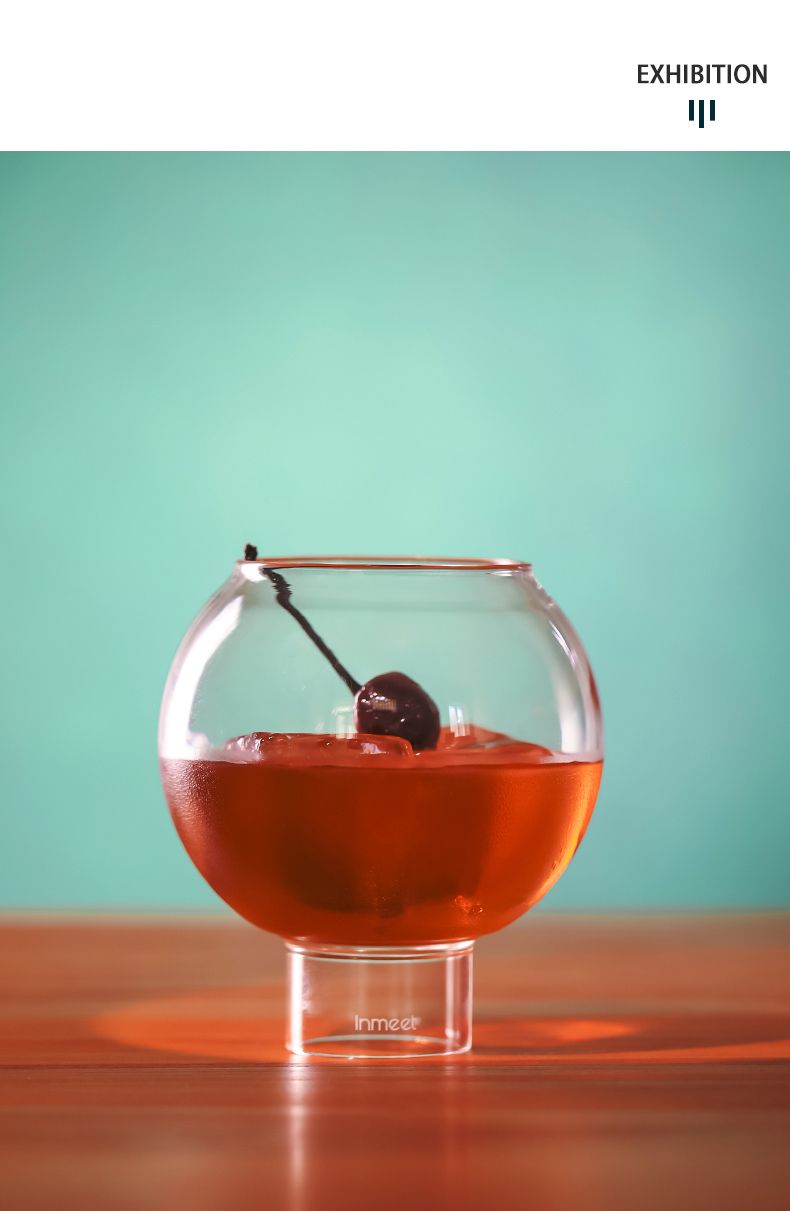 High Borosilicate Round Molecular Cocktail Cup Dessert Brandy Liquor Drinking Glass_voghion.com