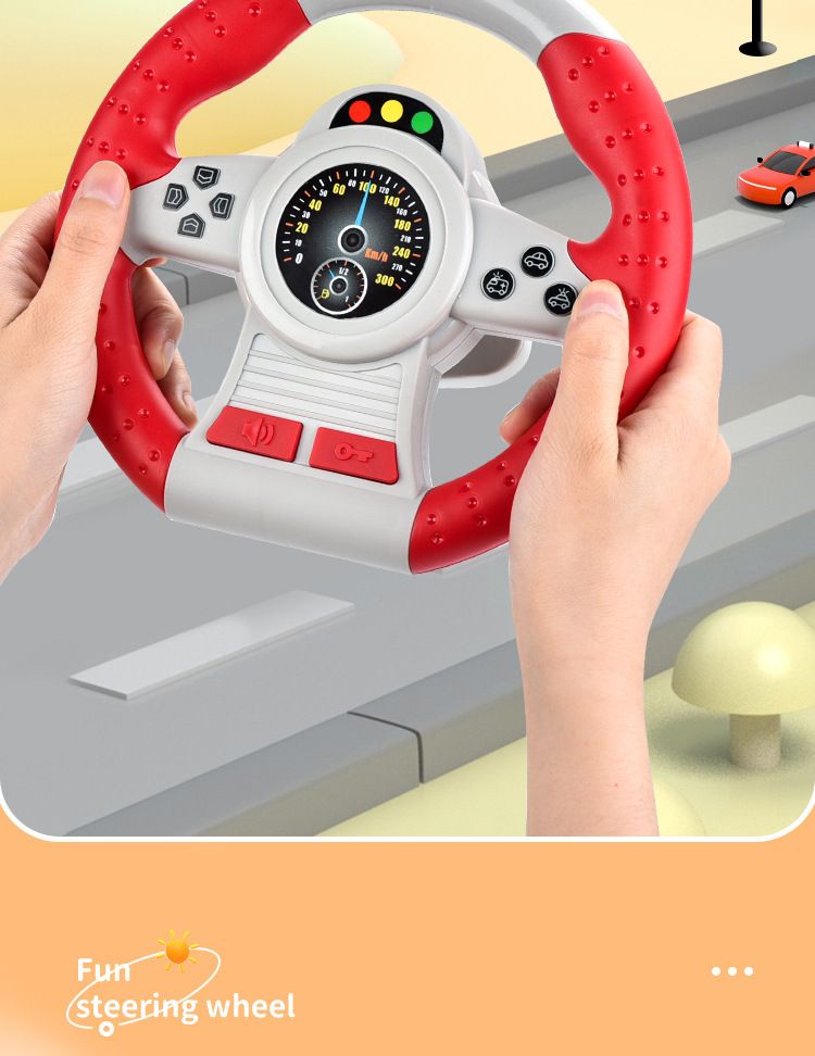 Jouet volant rotatif à 360° pour enfants avec 2 boutons et effets sonores réalistes - Jouet de voiture interactif pour enfants de 4 à 6 ans (rouge/jaune,_voghion.com
