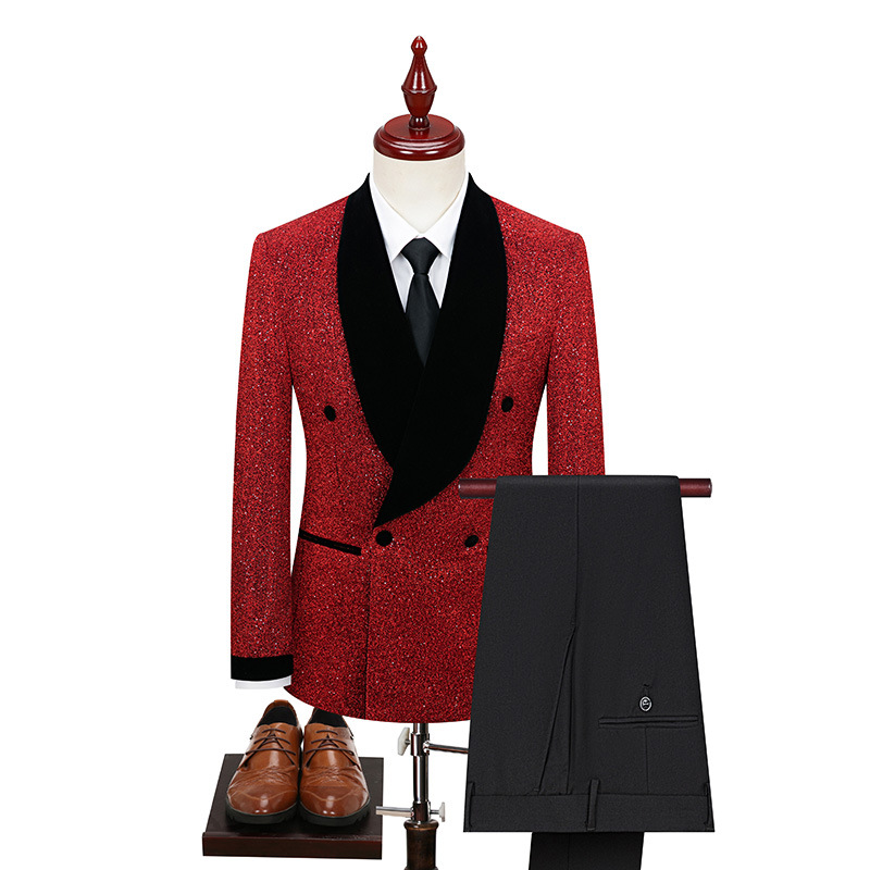 CT Shiny Stage Men's Plus Size Jacket Wedding Host Suit Performance Costume_voghion.com