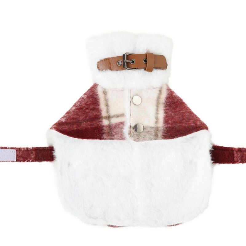 Ropa para mascotas Año Nuevo Capa de lana a cuadros rojos Maltés Shih Tzu Yorkshire Terrier Invierno Nuevo estilo_voghion.com