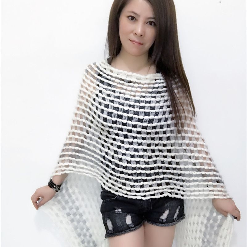 Summer shawl spring women's scarf, knitted pullover, cape cape, tassel sweater jacket, white outfit, 2022_voghion.com