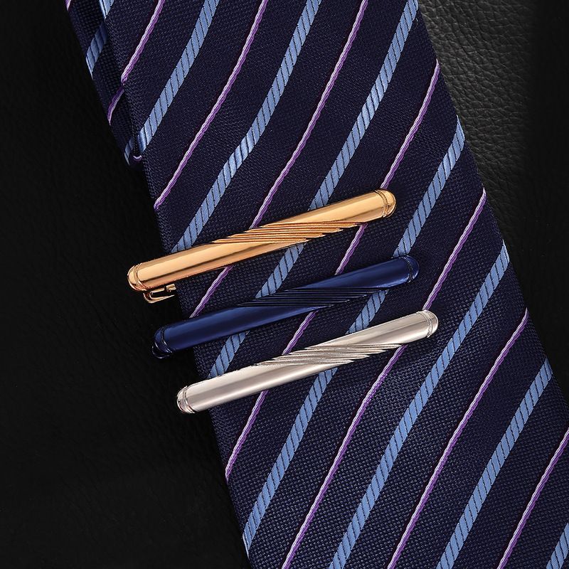 Neue kreative mode blau gestreiften Französisch kupfer krawatte clip business anzug hemd dekoration_voghion.com