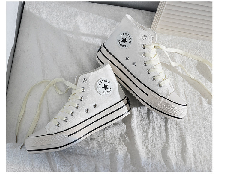 P Höhe zunehmende Schuhe Cm kleine weiße weibliche koreanische Version des neuen Studenten-Muffins mit dicken Sohlen, trendiger Keil-High-Top-Leinwand_voghion.com