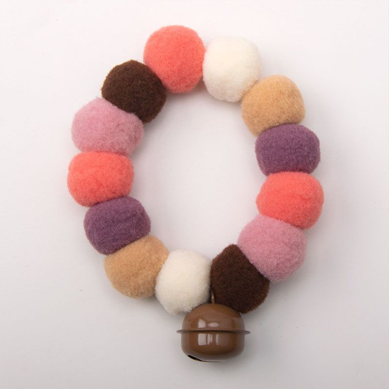 Scaldacollo per gatti colorato con pompon, anello elastico per cani, celebrità di Internet, palla soffice, accessori per animali domestici carini_voghion.com