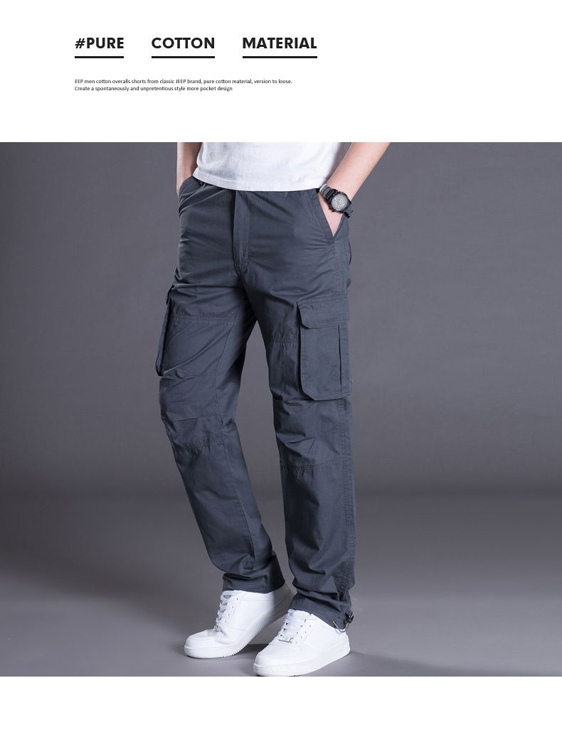 Vêtements pour hommes, salopettes mi-épaisses à poches multiples, pantalons décontractés en velours, pantalons amples et droits, grande taille, marque tendance_voghion.com