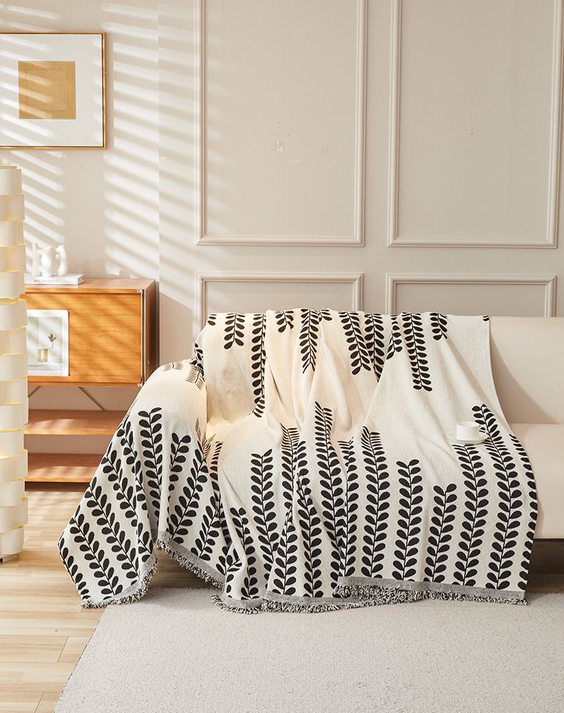 Luxuriöser, rutschfester Sofabezug – Wende-Überwurfdecke mit Blattmuster für die Couch, ganzjährig verwendbar, dehnbar und waschbar, passend für die meisten 3-Sitzer-Sofas_voghion.com