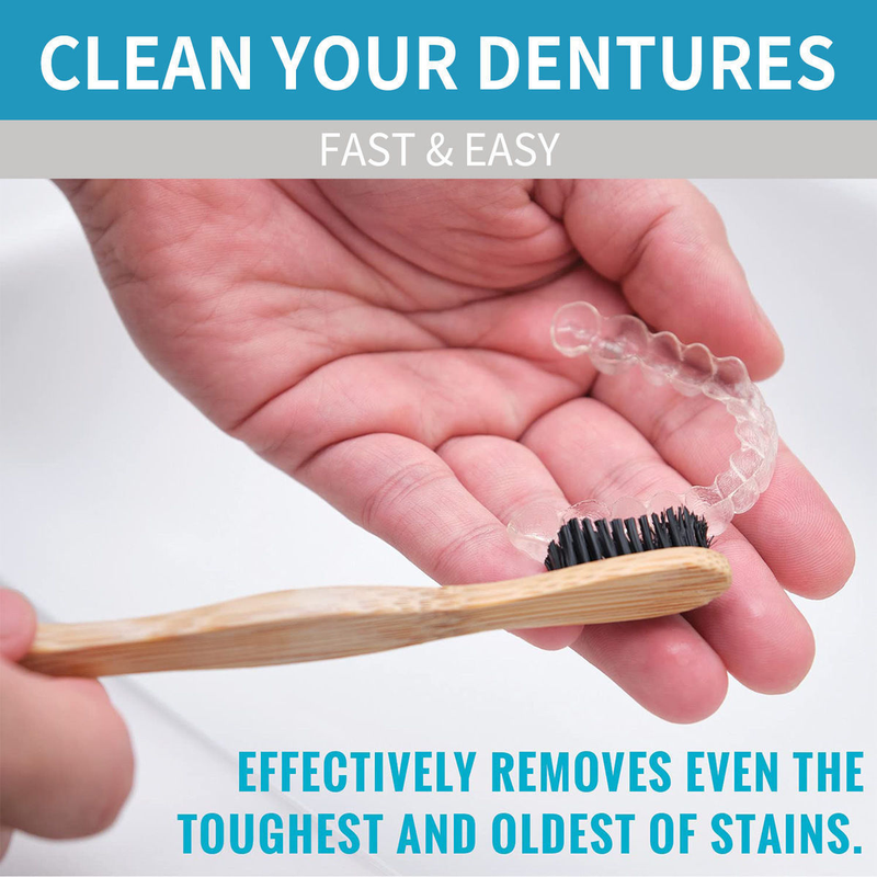 Denture cleaner for oral hygiene care, refreshing breath, removing tartar stains, and whitening dentures 2024_voghion.com