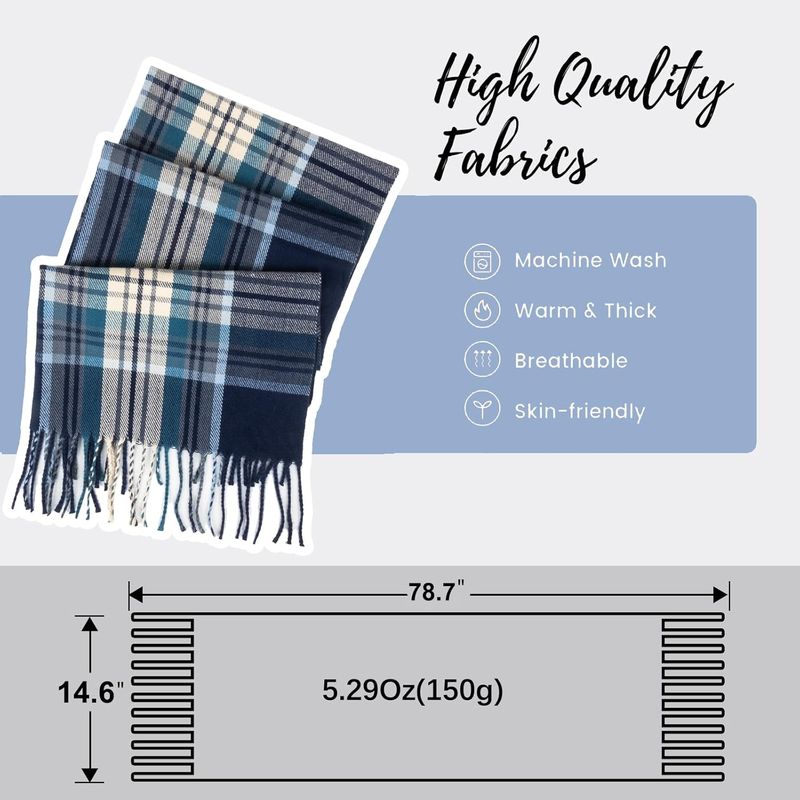 Women Men Classic-Red Black-Plaid-Winter-Scarf - Soft Warm Cold Weather Scarves With Tassels_voghion.com