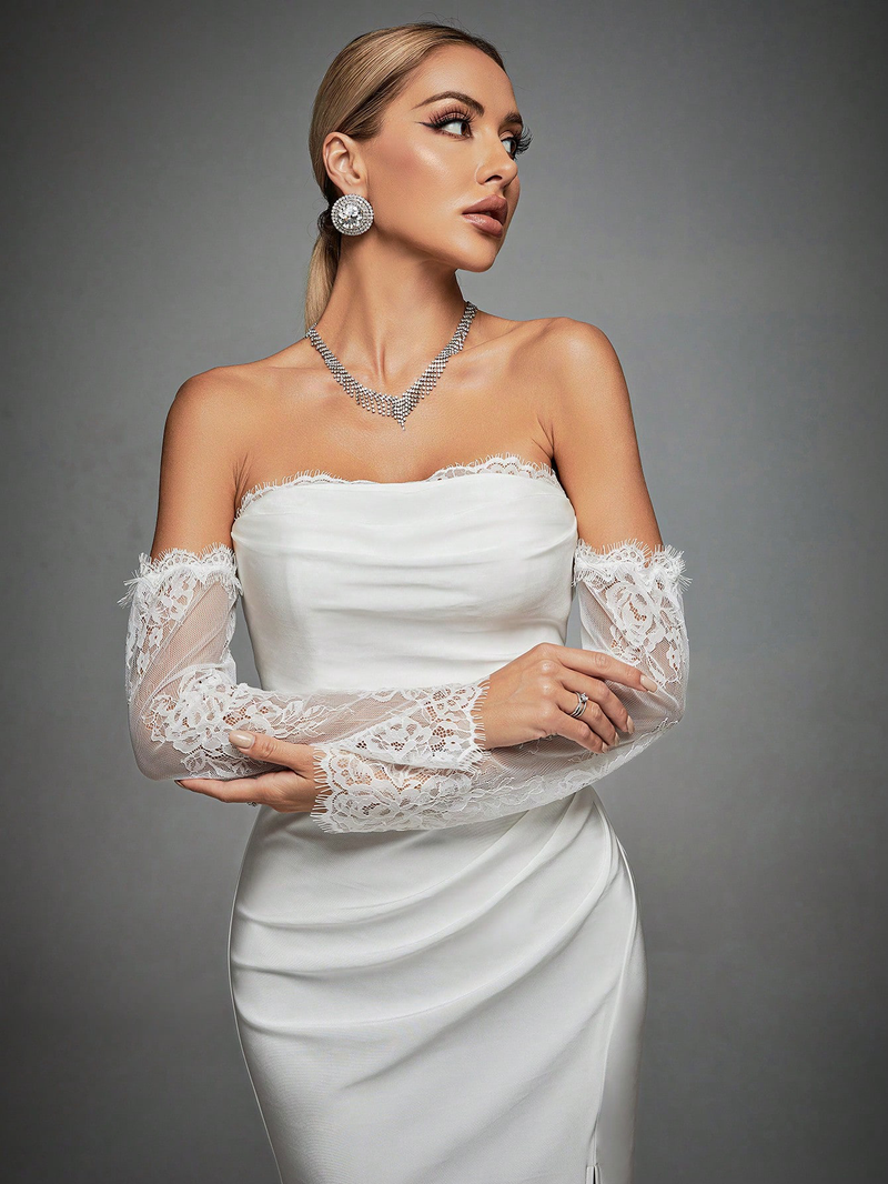 Women's Strapless evening dress sexy backless graduation ball adult ceremony host dress autumn_voghion.com