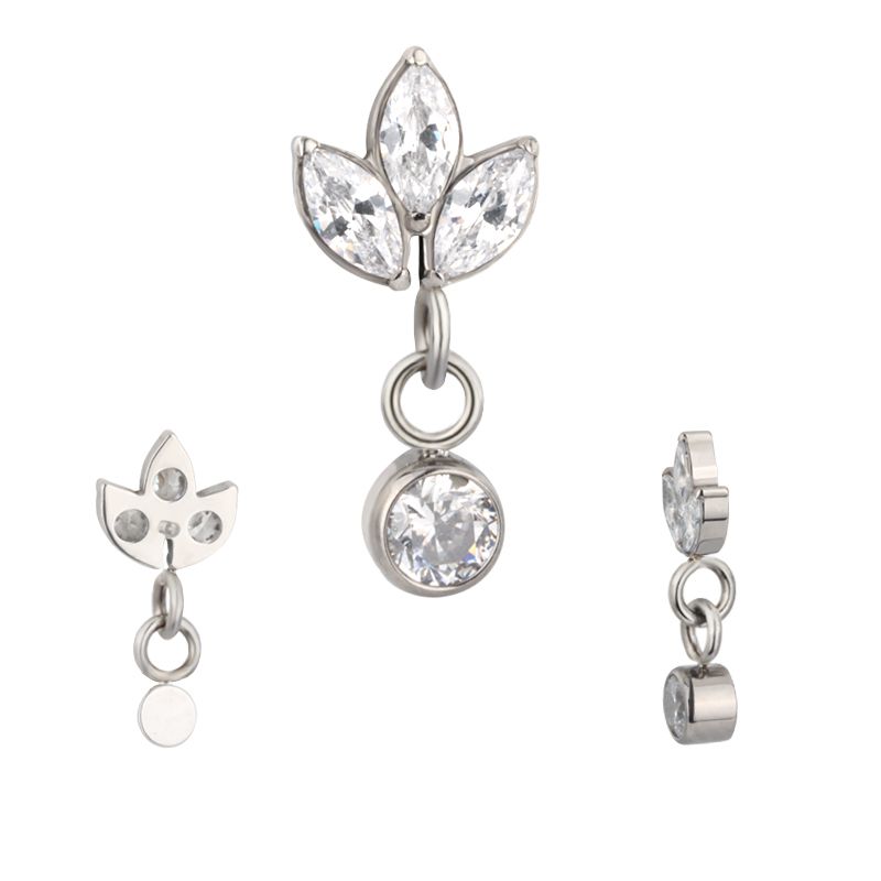 Catena pendente in titanio G23, orecchini garofano Fianit, labbra superiori, pelle sintetica, gioielli per piercing_voghion.com