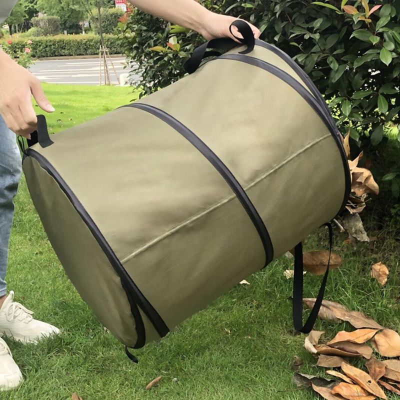 Portable Oxford Collapsible Pop-Up Garden Leaf Trash Can Garbage Storage Bag Bin_voghion.com