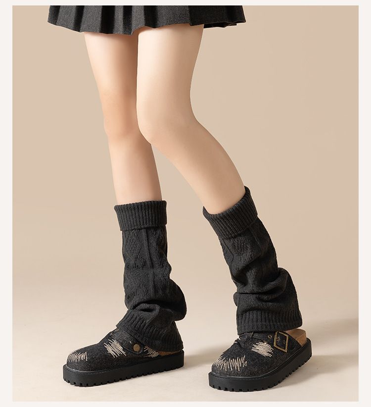 Calcetines de terciopelo ártico para mujer, ideales para otoño e invierno. Calcetines gruesos y cálidos de felpa, estilo retro Y2K, con mangas elásticas hasta la pantorrilla._voghion.com