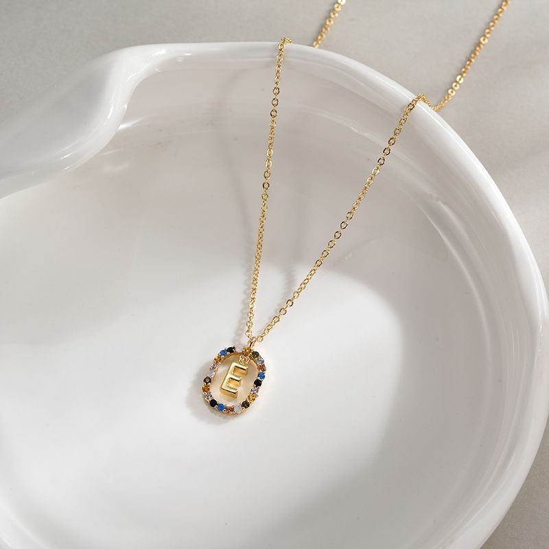 Fashion New Fashion 26 Pendant Sterg Sier Colorful Zirconia Letter Necklace Gift for Women Fine Jewelry_voghion.com