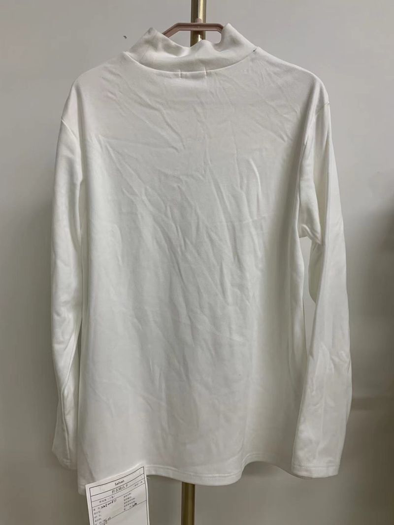 De Rong Herren-T-Shirt mit langen Ärmeln und hoher Elastizität im Herbst und Winter, schmale Passform, mittelhoher Ausschnitt_voghion.com