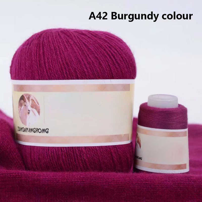 Cashmere Garn Medium Tykt 6+6 Uldgarn Maskinstrikket Baby tørklædegarn Minkgarn Håndstrikket Rød Pink Series_voghion.com