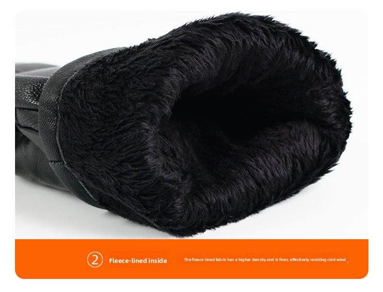 Guanti da ciclismo in vera pelle nera da uomo, invernali, per esterni, da donna, nuovi, in pelle di pecora_voghion.com