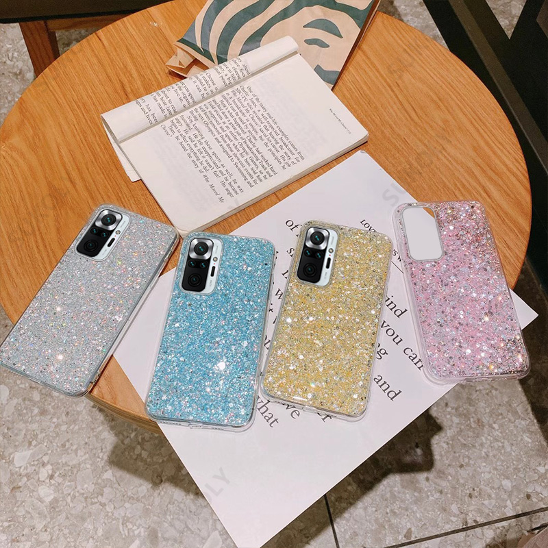 For Xiaomi Redmi Note 10 Pro Case Note 9 8 7 Pro 10S 9S 9A 9C Bling Glitter Cover Xiaomi Poco X3 F2 M3 Pro F3 Mi 11 Lite_voghion.com