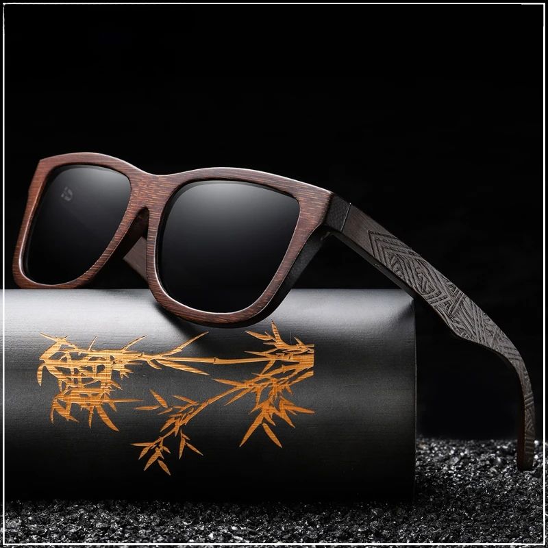 Fashion Fashion Vintage Fashion Bamboo Wooden Handmade Polarized Mirror Coating Lenses Eyewear Sunglasses for Men_voghion.com