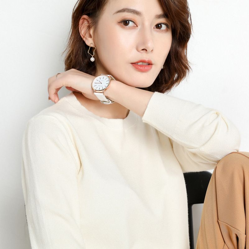 Maglione da donna in versione coreana, girocollo, corto, ampio, tutto abbinato, autunno inverno, maglia sottile_voghion.com