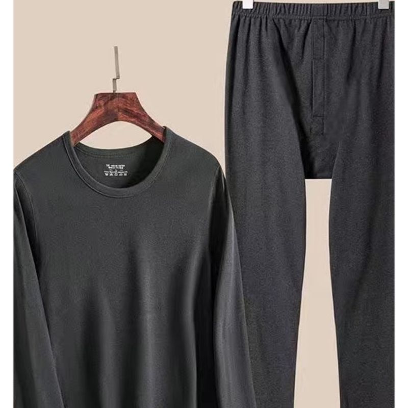 Thermo-Unterwäsche aus Samt für Männer mittleren Alters im Winter, Set mit hoher Elastizität gegen kalten Wind, Kleidung, Herbsthose, Basis_voghion.com