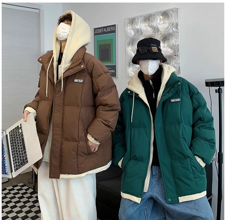 2024 New Hooded Cotton Robe Student Trendy Brand Winter Vacation Two Versatile Warmth Thickened Large Breadms_voghion.com