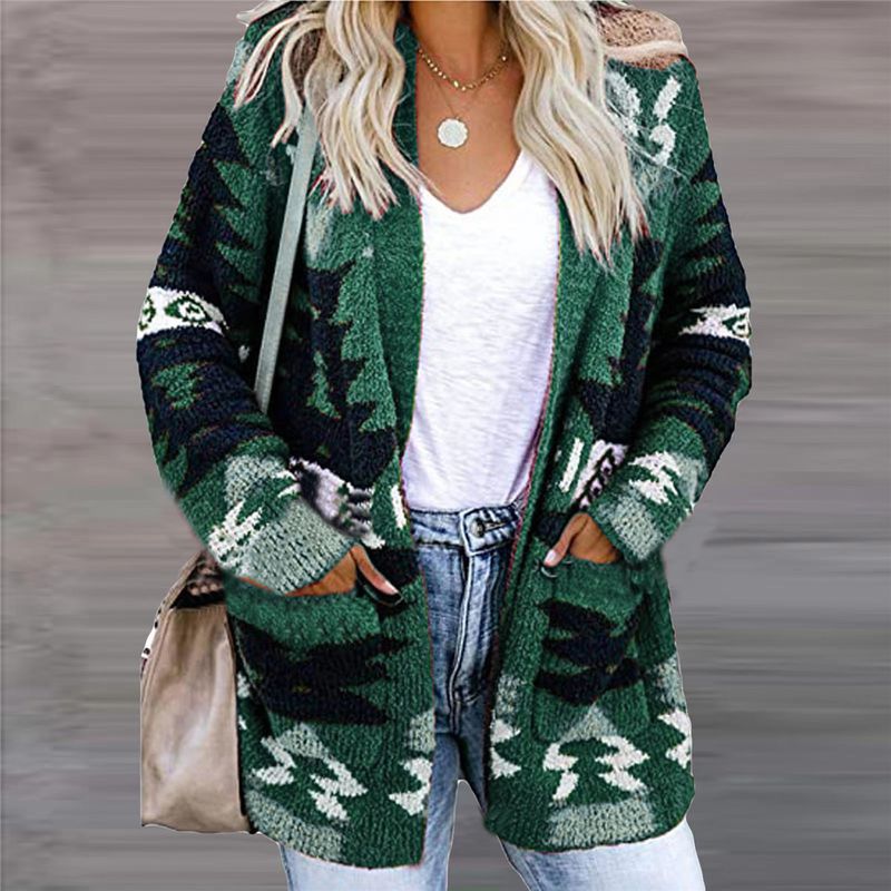Women's loose Halloween sweater Christmas printed cardigan_voghion.com