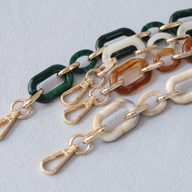 Shoulder Strap Accessories Mixed Gold Bag Resin Thick Acrylic Phone Chain_voghion.com
