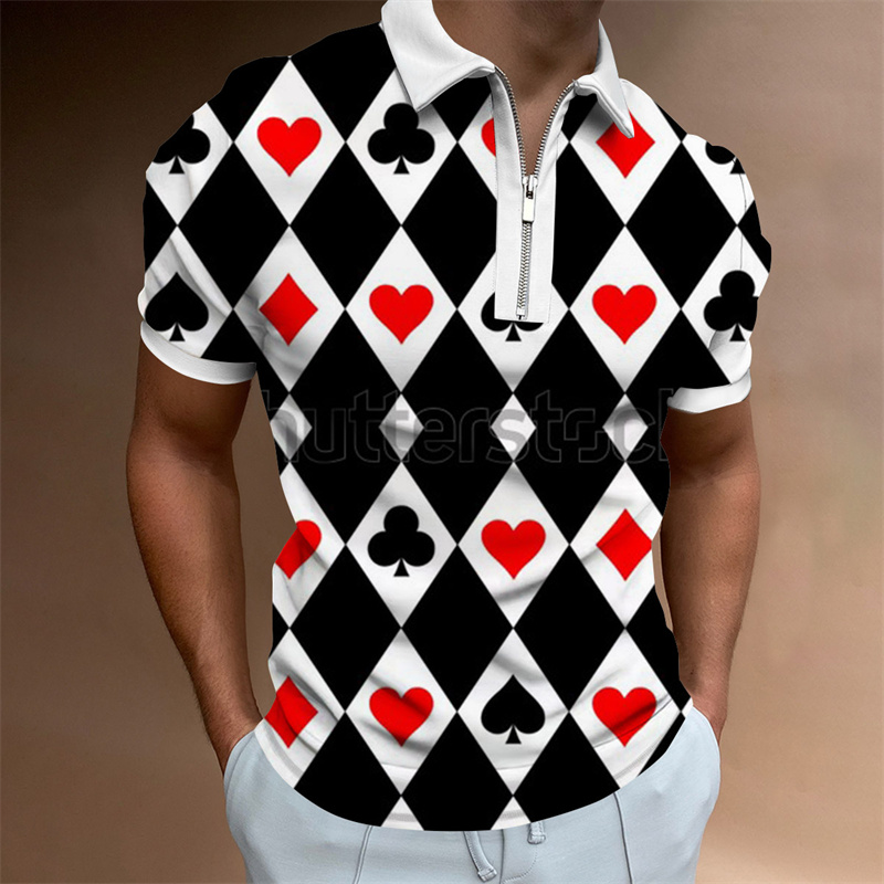 2022 nouveau costume de golf pour hommes populaires polo à manches courtes pour hommes 3d imprimé à carreaux hommes d'été en vrac_voghion.com