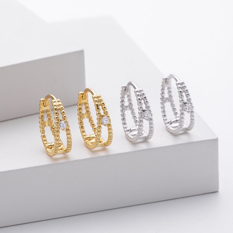 Women's Jewelry Elegant Hollow-Out U-Shaped Earrings In 925 Sterling Silver With Gold/Platinum Plating, Lightweight & Hypoallergenic For Daily Wear_voghion.com