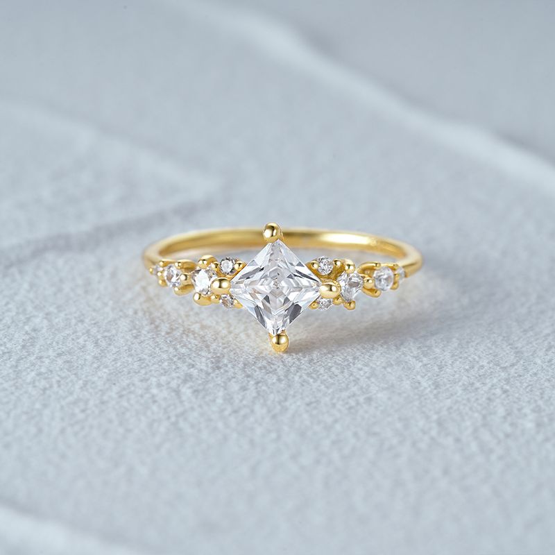 Mode CANNER vergulding Klassieke dames Fijne sieraden Verlovingsringen Sterg Sier Ring met ronde zirkoon voor vrouwen_voghion.com