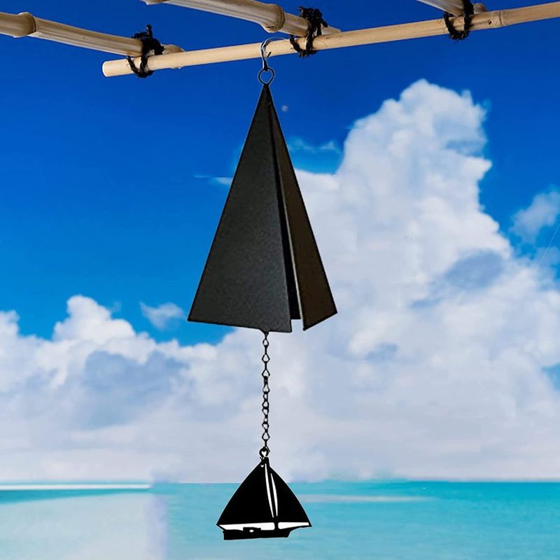 【 Tasso di recensione positiva del 90% 】 Campanello a vento creativo a forma di triangolo, decorazione per cortile, suono di campana, tubo di ferro in metallo_voghion.com