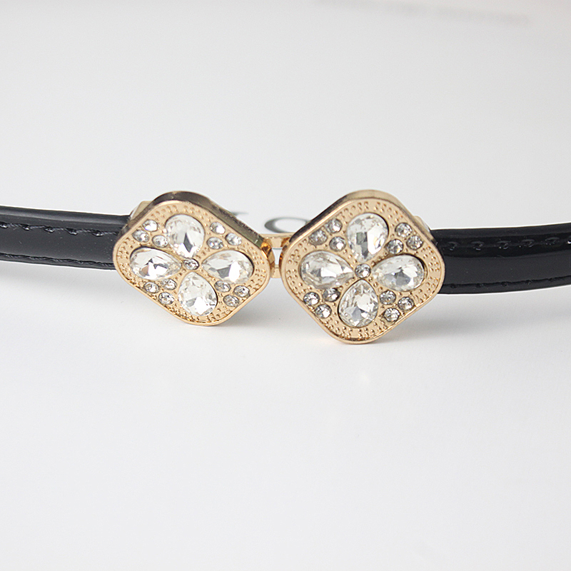 Ceinture en strass pour femmes, blanc, noir, rose, décorative, en cuir verni, accessoires d'été, mode décontractée, chaîne de taille_voghion.com