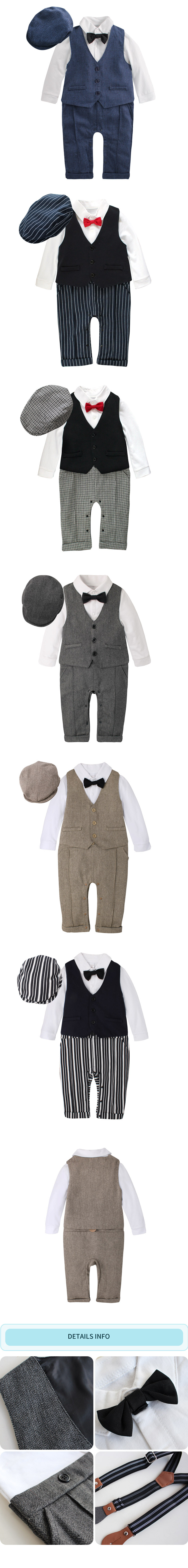 Παιδική ολόσωμη φόρμα crawl + καπέλο καλλιτέχνη + γιλέκο 3 τεμάχια βρεφική φόρμα_voghion.com