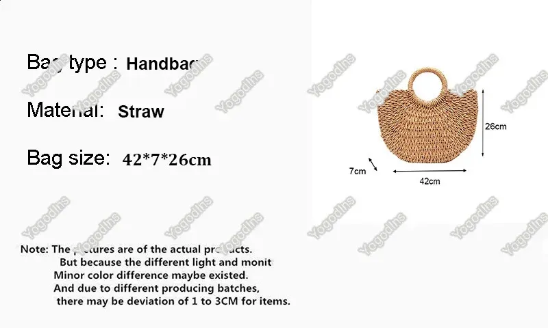 New Bags Summer Halfmoon Straw Bag For Women Handmade Portable Handbag Large Capacity Beach Basket Woven Tophandle Purse_voghion.com