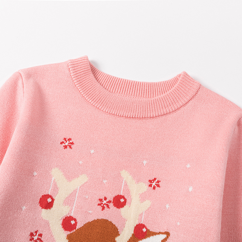 Weihnachtskleidung für Kinder Jungen-Cartoon-Pullover-Pullover für Mädchen Weihnachts-Elch-Pullover für Mädchen Neujahr Herbst/Winter-Pullover_voghion.com