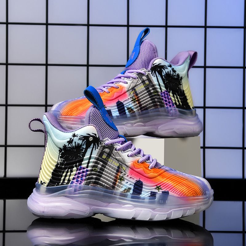 Scarpe da corsa con maniche elastiche Caleb per bambini e ragazzi, modello KT7 Landscape Painting_voghion.com