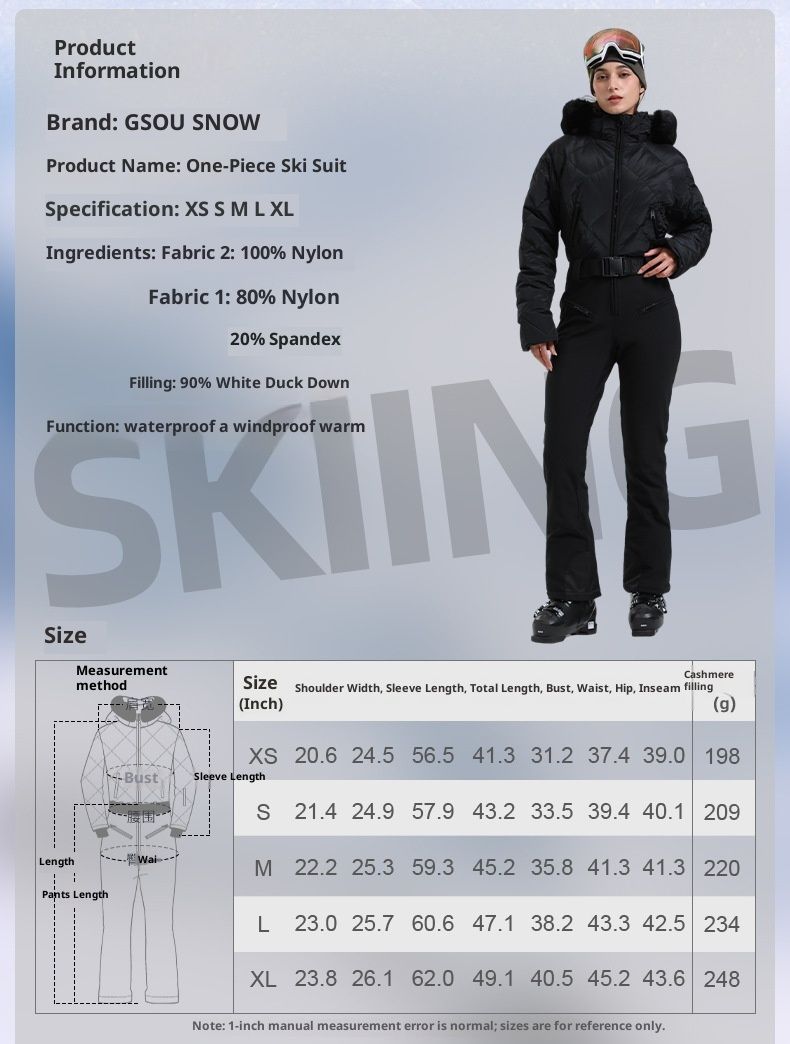 001 Nuevo traje de esquí de una pieza para mujer, impermeable, cortavientos, cálido, para deportes al aire libre, de plumón, para exportación._voghion.com