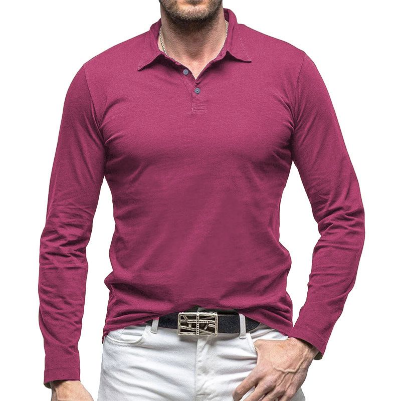 Klassisches Langarm-Poloshirt für Herren – bequemes und stylisches Freizeitoberteil für Herbst und Winter (mehrere Farben und Größen)_voghion.com