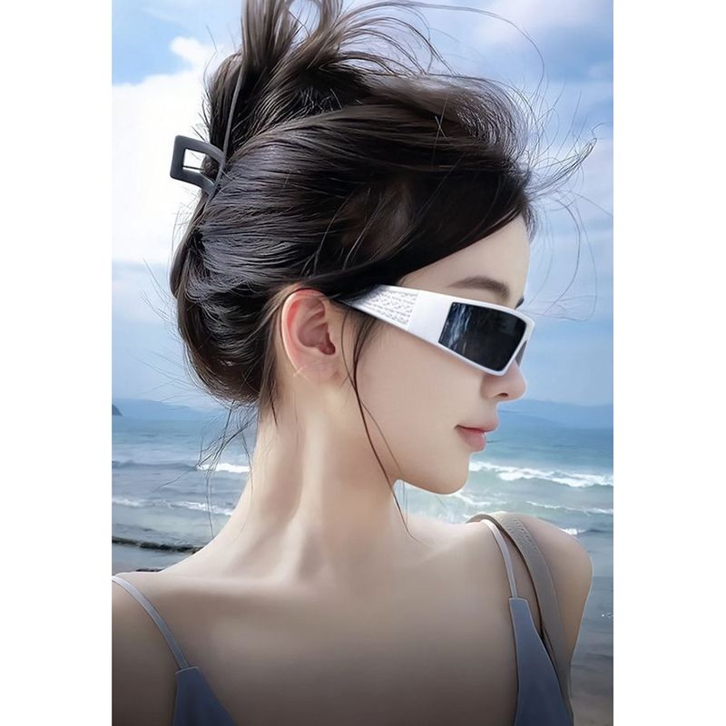 Lexun per le donne, tendenza moda stile coreano, nuovi occhiali da sole cyberpunk Y2K da ciclismo con fascia curva_voghion.com