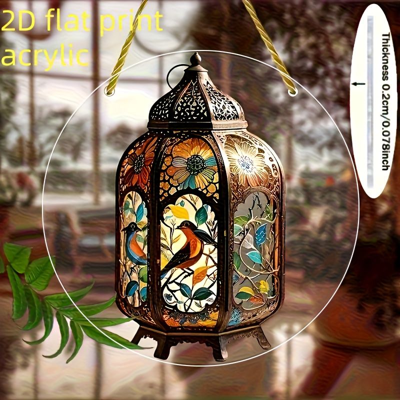 8x8in Boho Crystal Lantern - Transparent Acrylic Wall Hanging For Home & Garden - Elegant Holiday Gift_voghion.com