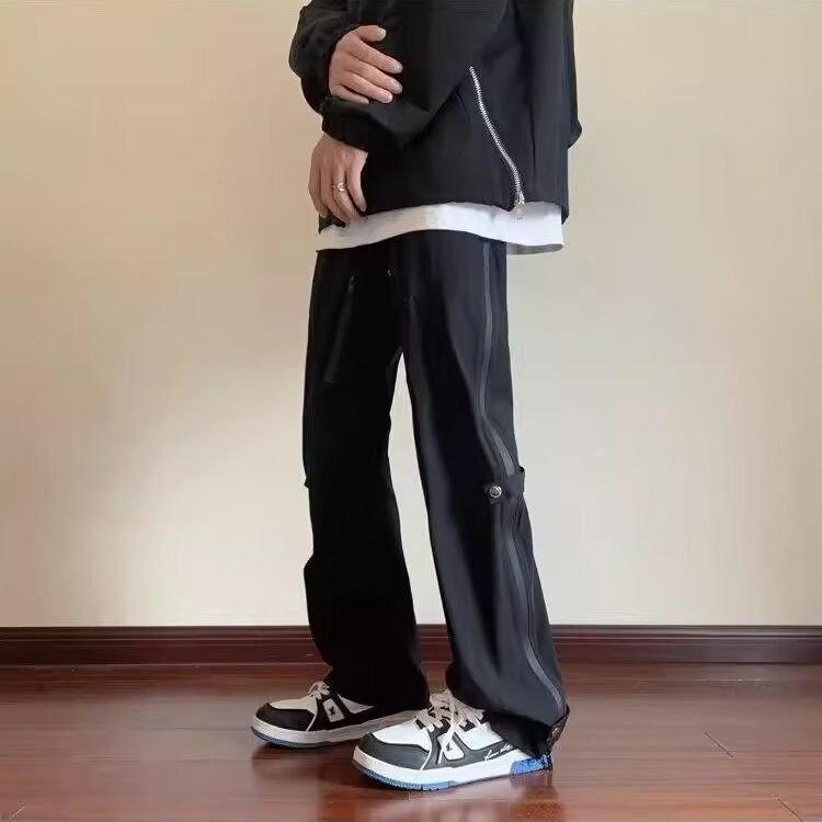 Pantalones de trabajo estilo americano Sprint para hombre, otoño e invierno, deportivos, holgados y funcionales, de felpa, de alta calidad._voghion.com