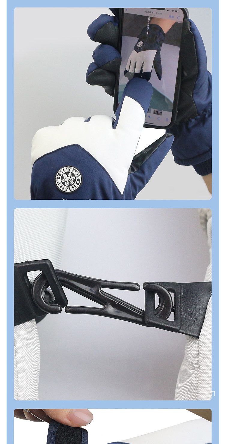 Ski Gloves For Men And Women, Fleece-Lined, Warm, Outdoor Electric Bike, Cold-Proof, Windproof, Waterproof, Touchscreen,_voghion.com
