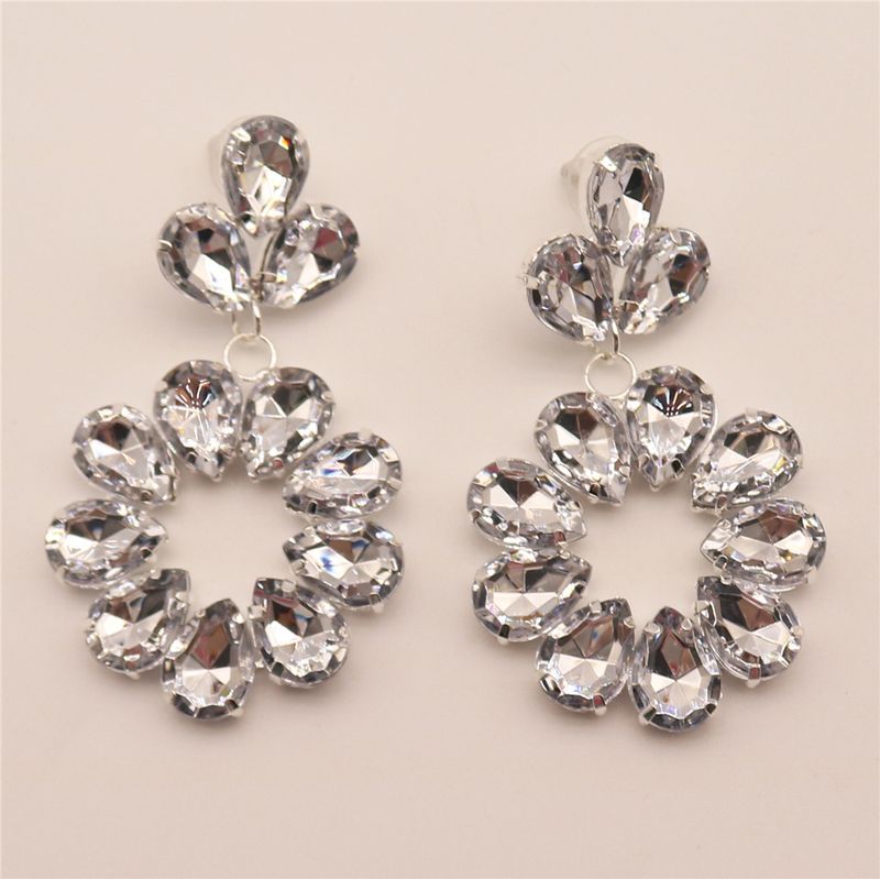 Orecchini pendenti alla moda con gocce d'acqua in strass occhio di cavallo di lusso e vendita calda, gioielli in cristallo scavato_voghion.com