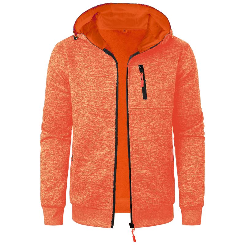 Conjunto de cardigan esportivo masculino com capuz – Jaqueta de poliéster respirável com zíper e calça de moletom, look casual para ir da academia à rua_voghion.com